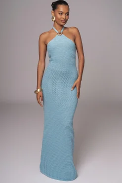JLUXLABEL Aqua Overseas Halter Maxi Dress