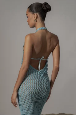 JLUXLABEL Aqua Paradise Crochet Maxi Dress