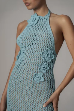 JLUXLABEL Aqua Paradise Crochet Maxi Dress