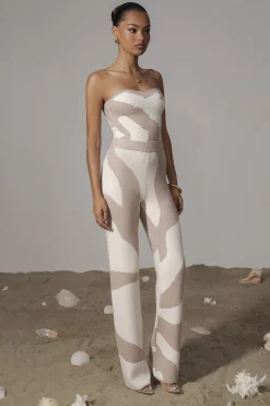 JLUXLABEL Beige Abstract Tiarra Pants