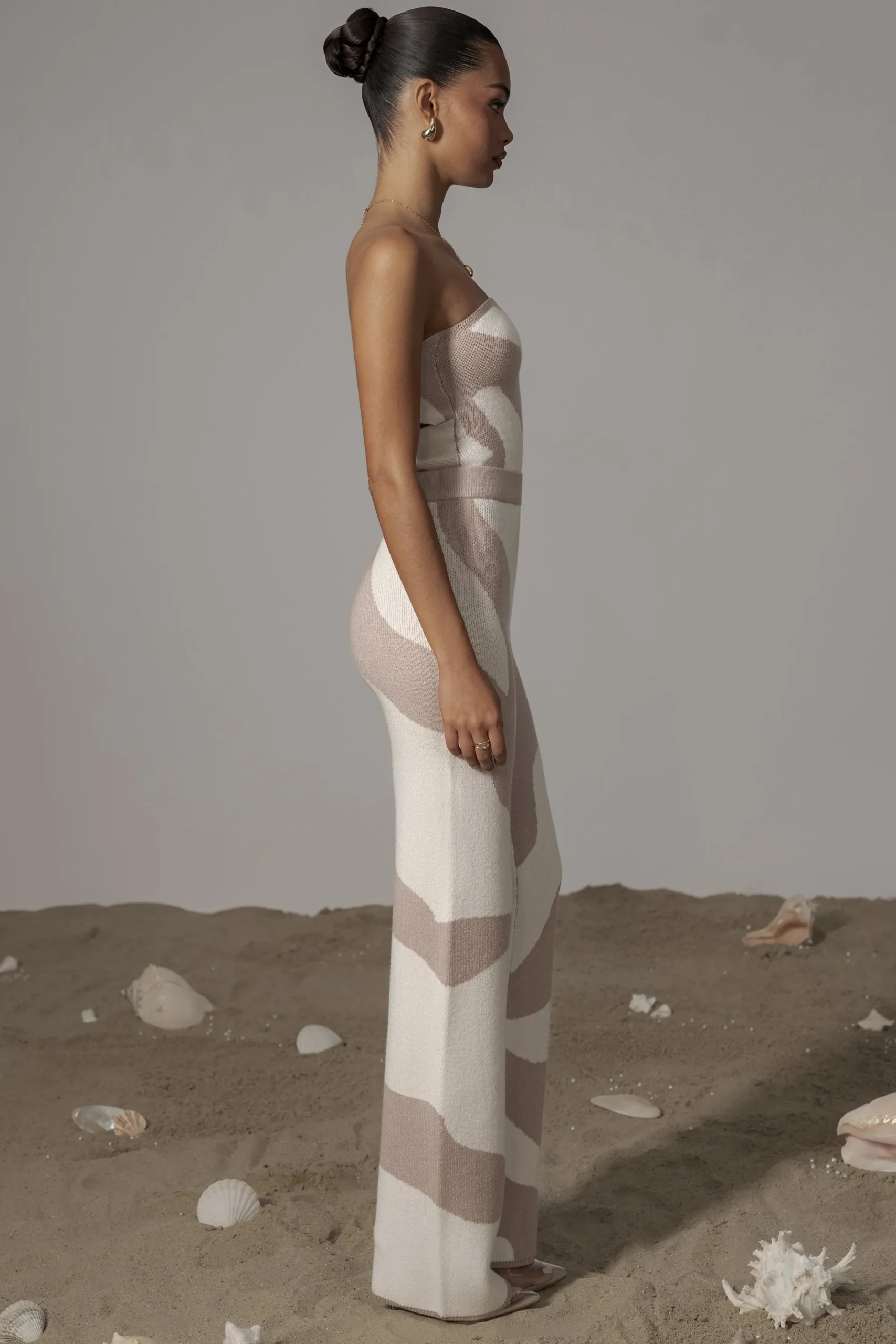 JLUXLABEL Beige Abstract Tiarra Pants