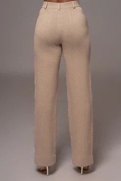 JLUXLABEL Beige Back In Business Knit Trousers