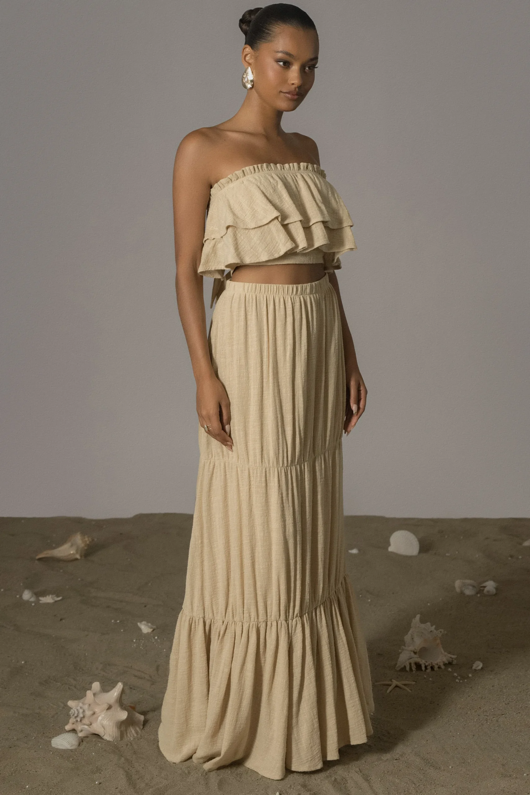 JLUXLABEL Beige By The Sea Skirt Set