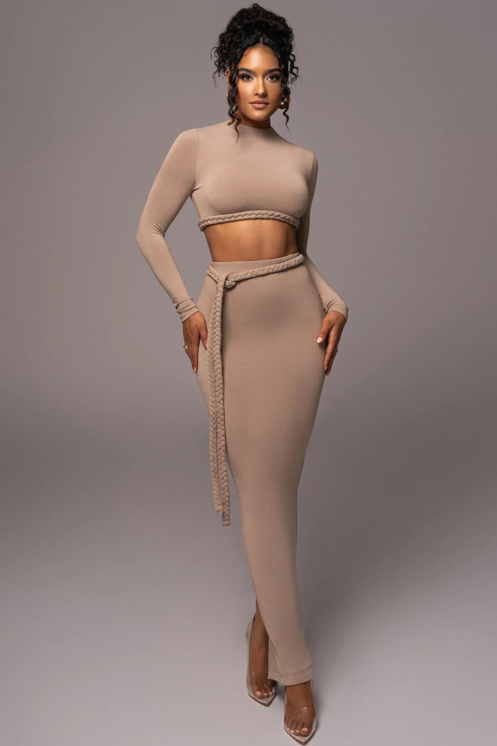 JLUXLABEL Beige City Love Two-Piece Skirt Set
