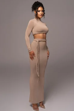 JLUXLABEL Beige City Love Two-Piece Skirt Set