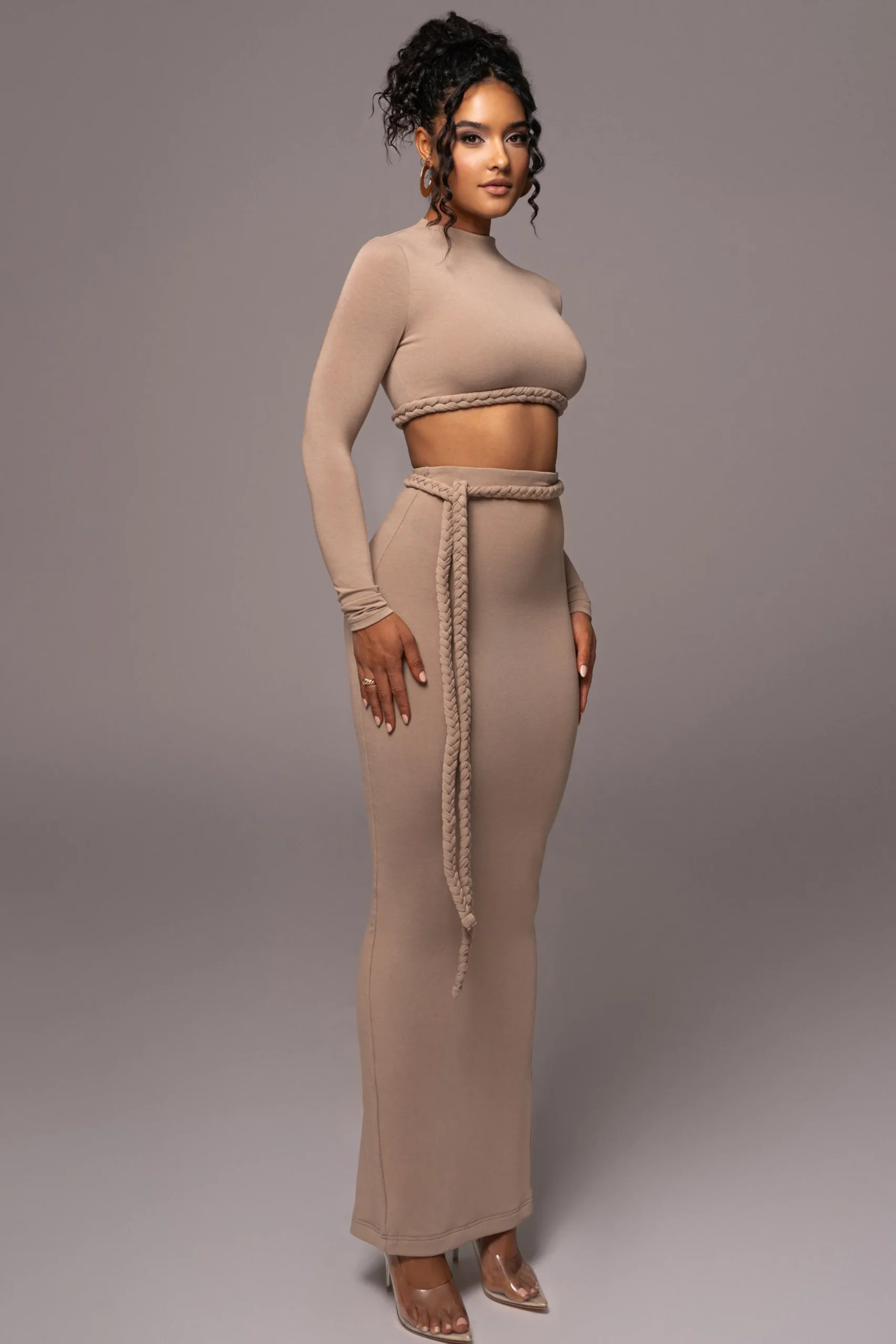 JLUXLABEL Beige City Love Two-Piece Skirt Set