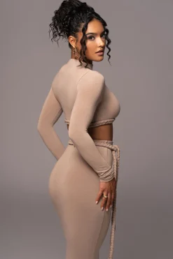 JLUXLABEL Beige City Love Two-Piece Skirt Set