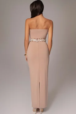 JLUXLABEL Beige Clarisse One Shoulder Dress