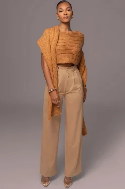 JLUXLABEL Beige Classic High Rise Trousers
