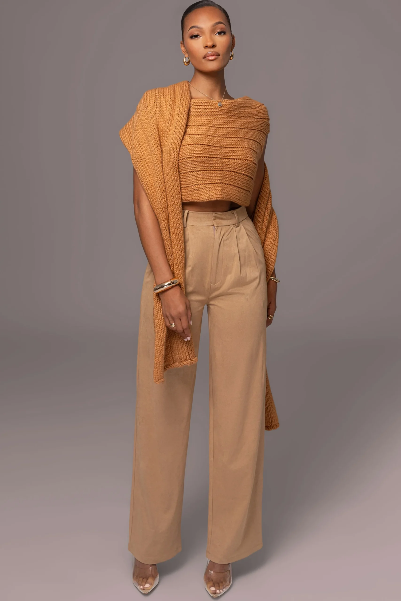 JLUXLABEL Beige Classic High Rise Trousers