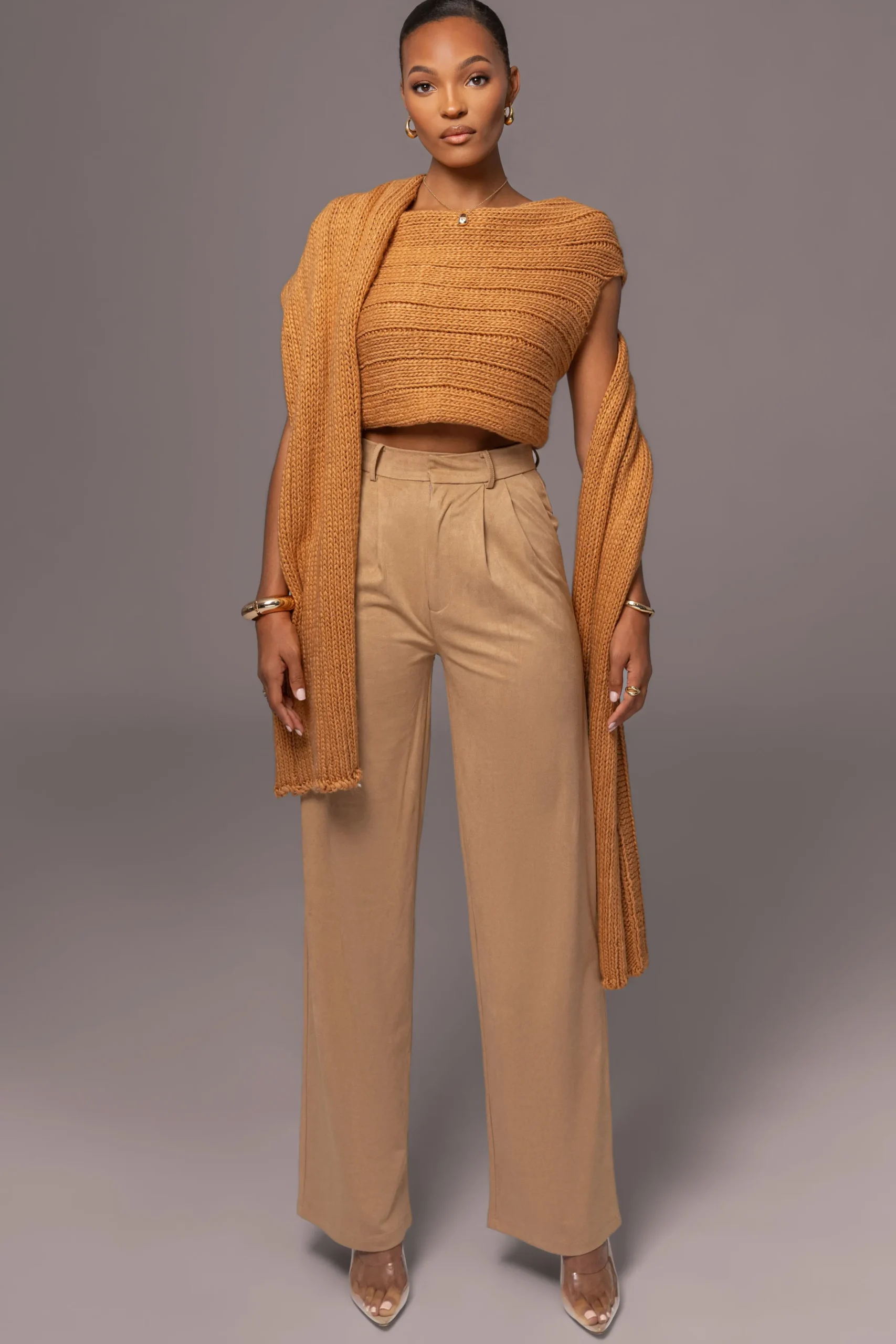 JLUXLABEL Beige Classic High Rise Trousers