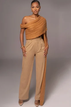 JLUXLABEL Beige Classic High Rise Trousers