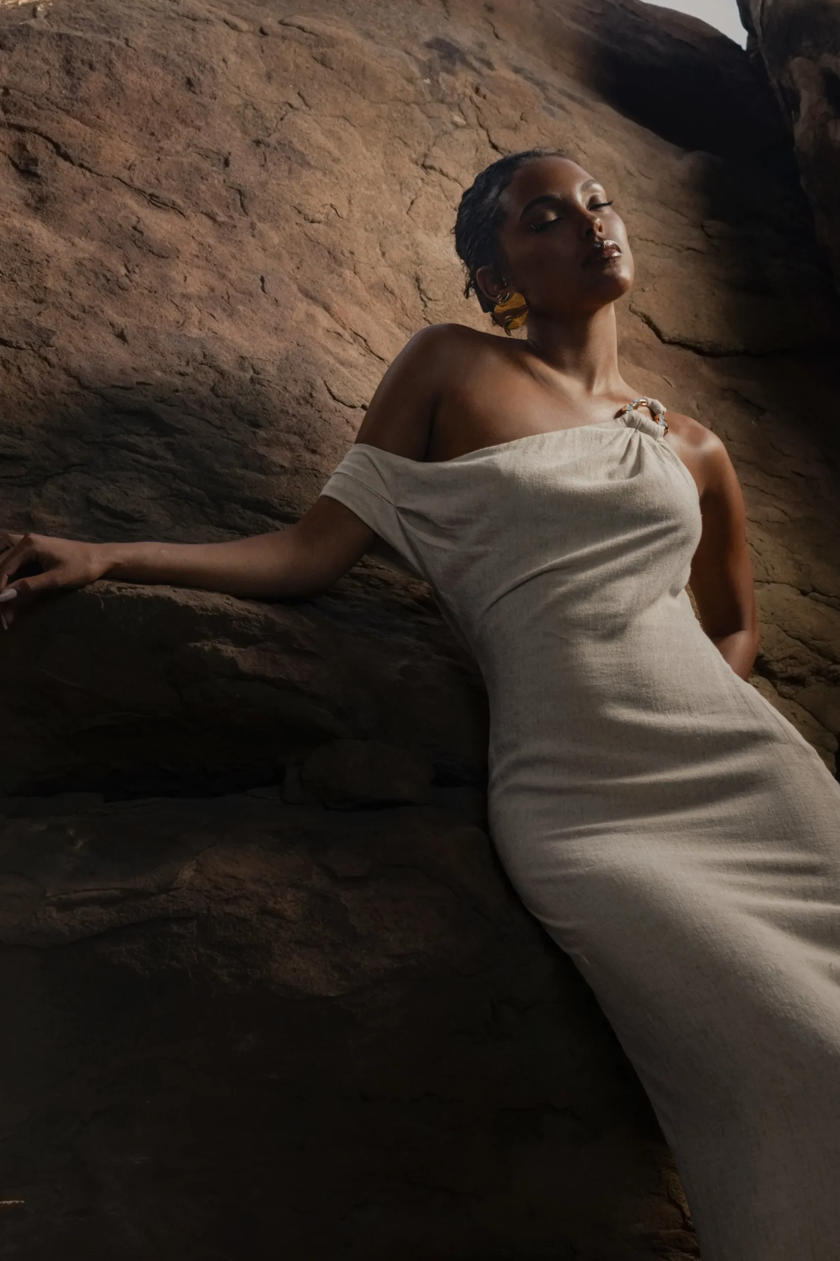 JLUXLABEL Beige Escape Linen Dress