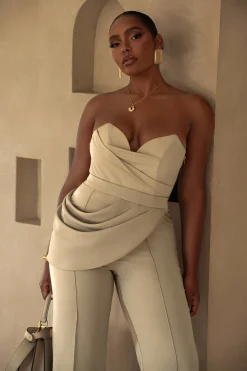 JLUXLABEL Beige Falling For You Corset