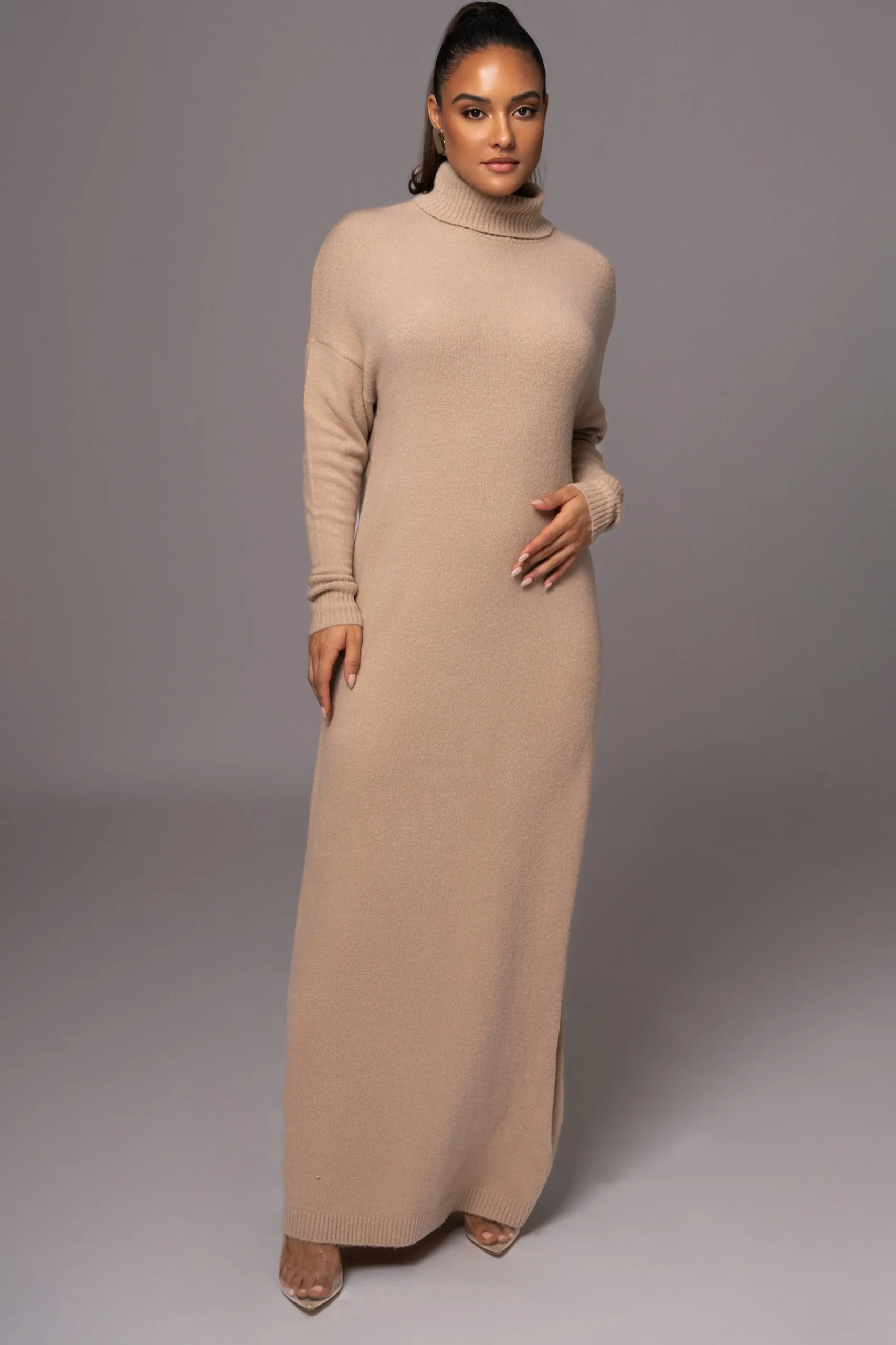 JLUXLABEL Beige Hartley Knit Maxi Dress