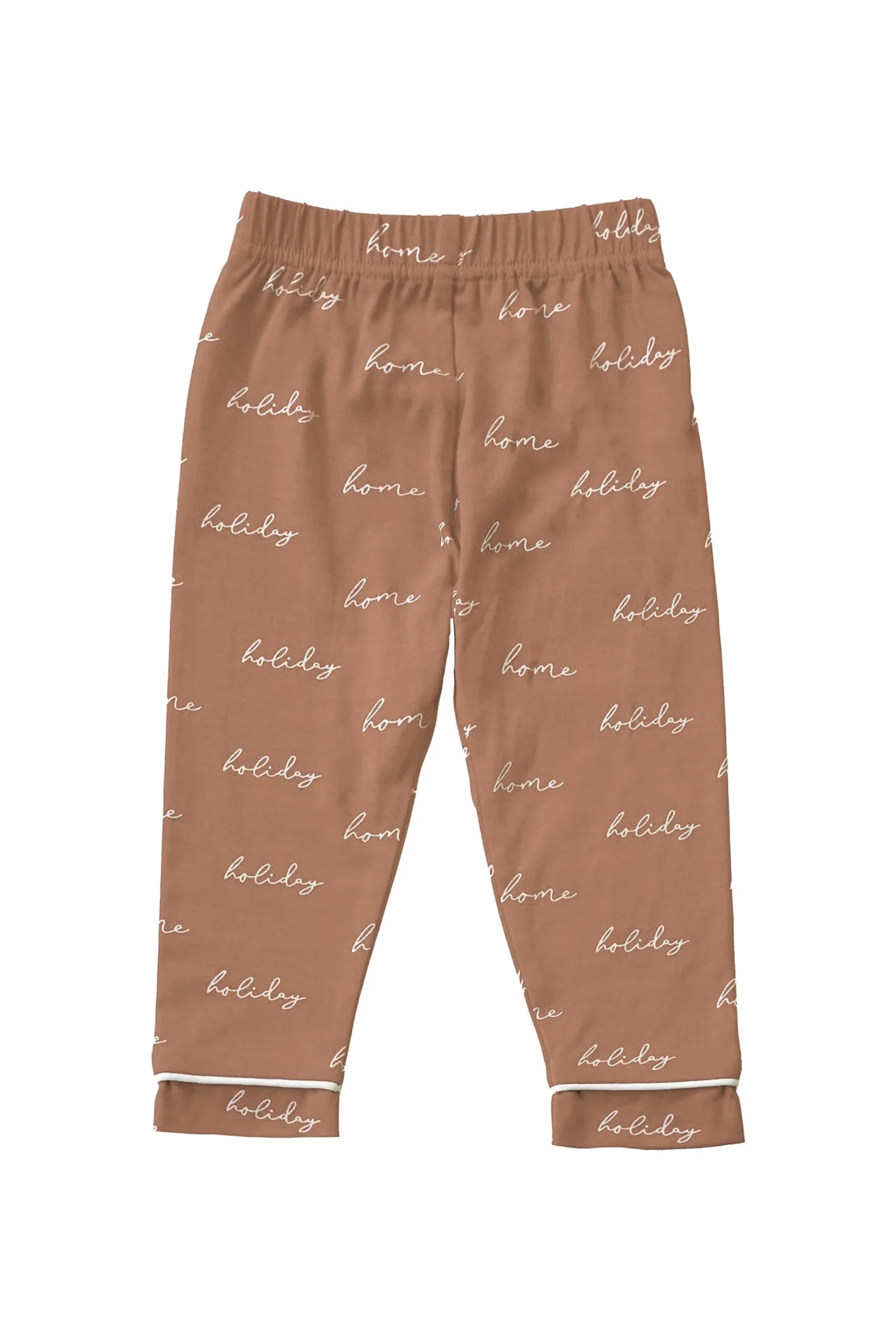 Kids JLUXLABEL Beige Home For The Holidays Kids Pajama Set