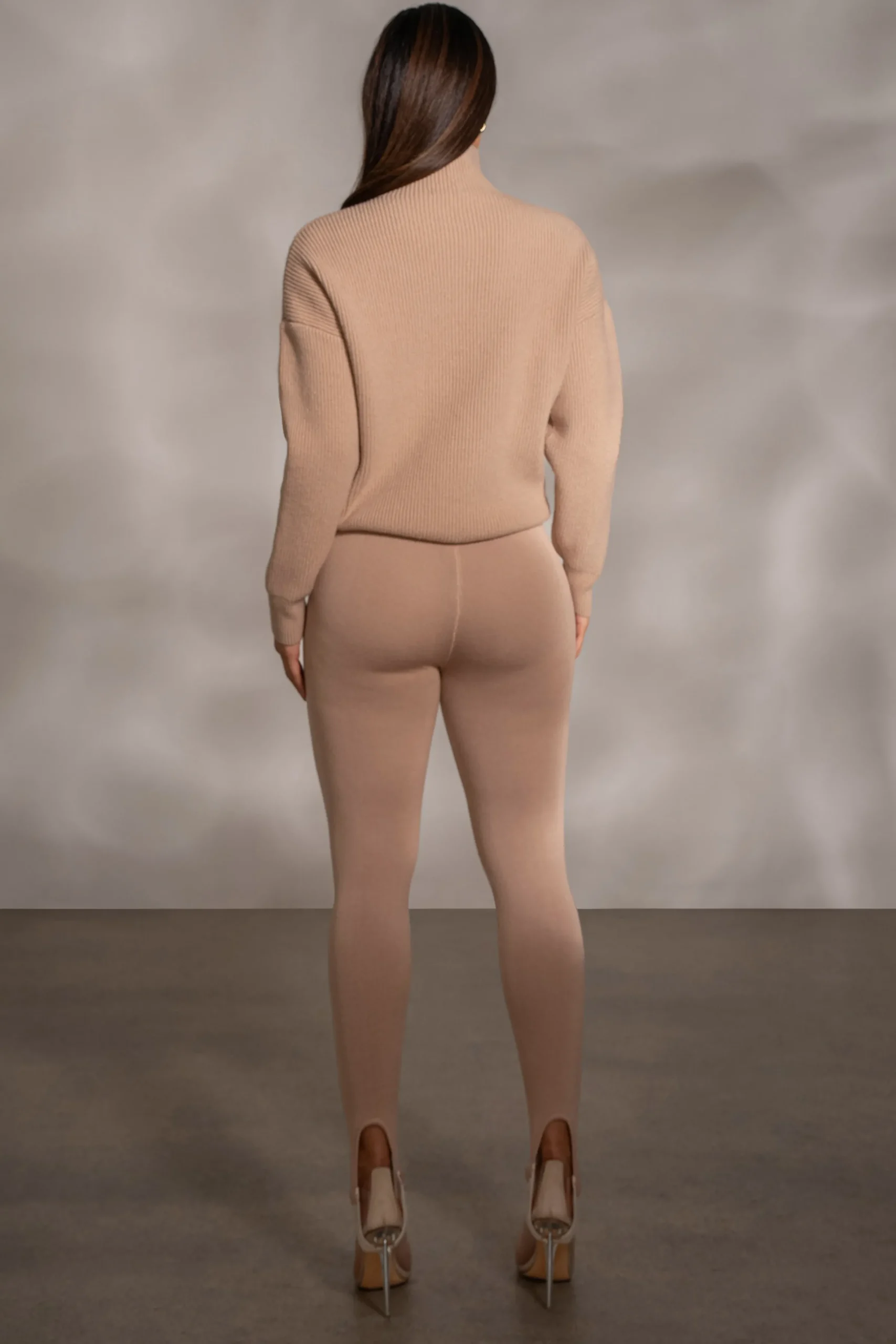 JLUXLABEL Beige Jenni Turtleneck Sweater Top