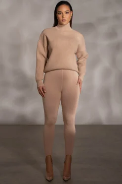 JLUXLABEL Beige Jenni Turtleneck Sweater Top