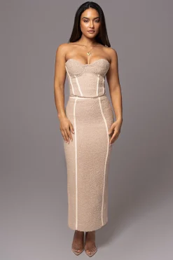 JLUXLABEL Beige Jozie Bustier Top
