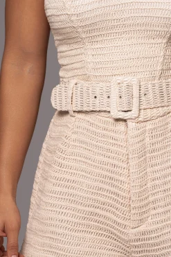JLUXLABEL Beige Kelsie Belted Shorts