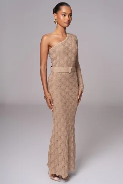 JLUXLABEL Beige La Costa One Shoulder Dress