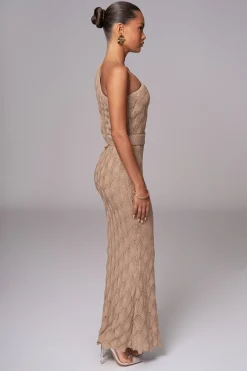 JLUXLABEL Beige La Costa One Shoulder Dress