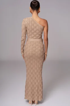 JLUXLABEL Beige La Costa One Shoulder Dress