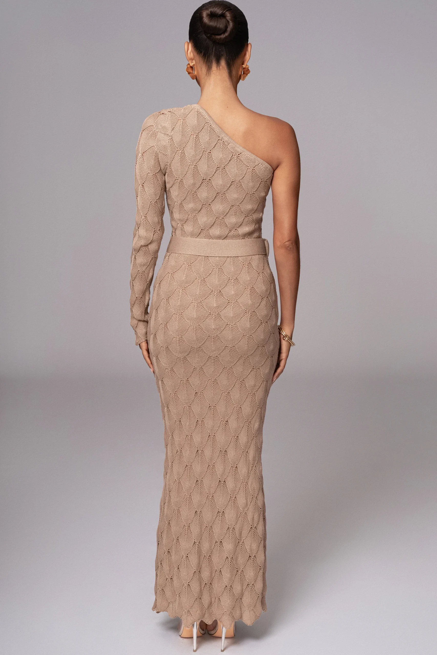 JLUXLABEL Beige La Costa One Shoulder Dress