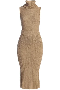 JLUXLABEL Beige Leida Knit Skirt Set