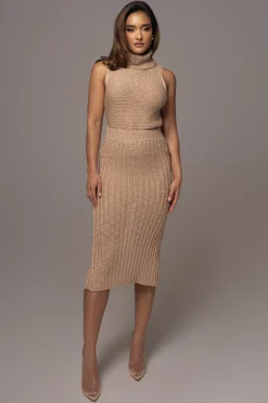 JLUXLABEL Beige Leida Knit Skirt Set