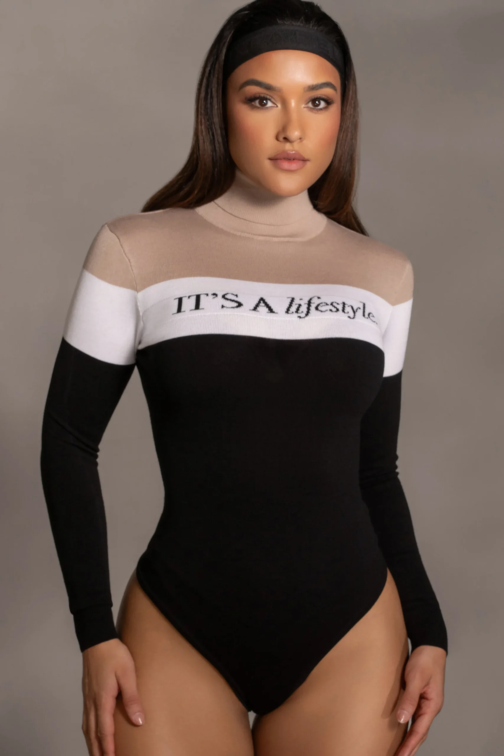 JLUXLABEL Beige Lifestyle Knit Bodysuit