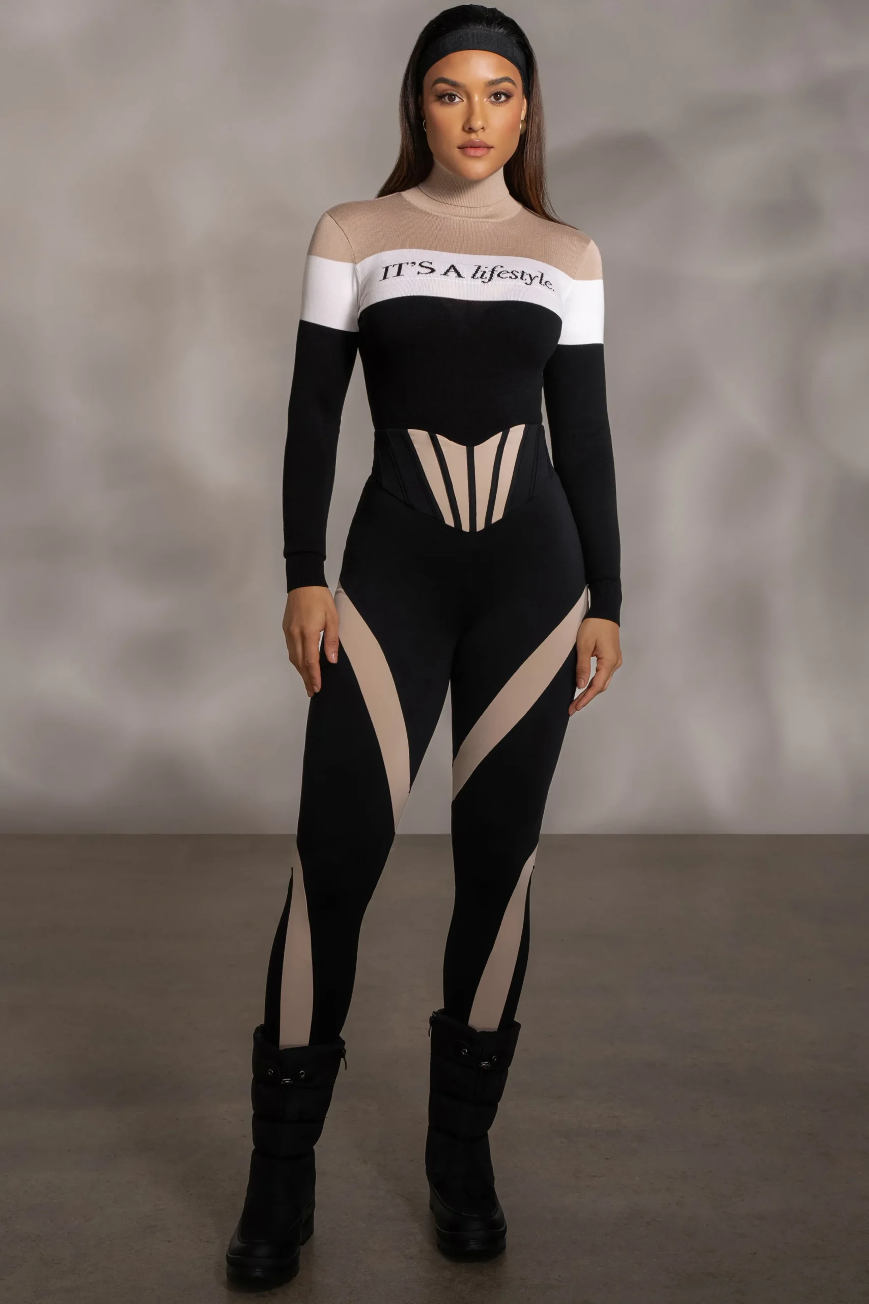 JLUXLABEL Beige Lifestyle Knit Bodysuit