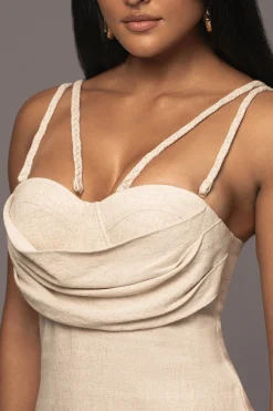 JLUXLABEL Beige Linen Visions Of You Dress