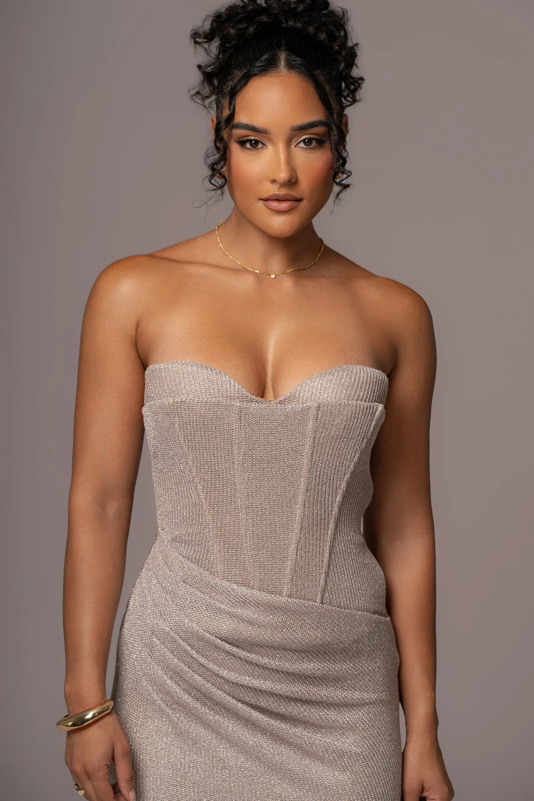 JLUXLABEL Beige Lush Life Maxi Dress