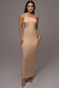 JLUXLABEL Beige Luxury Living Maxi Dress