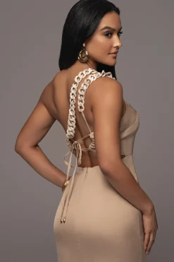 JLUXLABEL Beige Luxury Living Maxi Dress