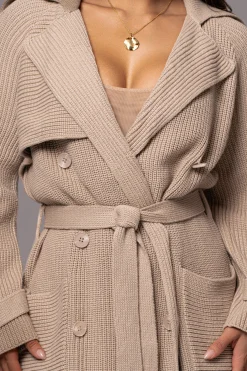 JLUXLABEL Beige Maxinne Knit Coat