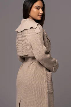 JLUXLABEL Beige Maxinne Knit Coat