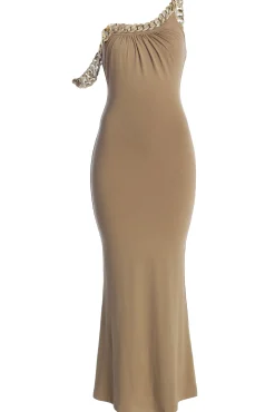 JLUXLABEL Beige Monette Asymmetric Dress