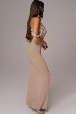 JLUXLABEL Beige Monette Asymmetric Dress