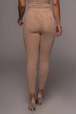 JLUXLABEL Beige Nina Mesh Pants