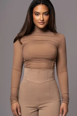 JLUXLABEL Beige Santiana Turtleneck Top