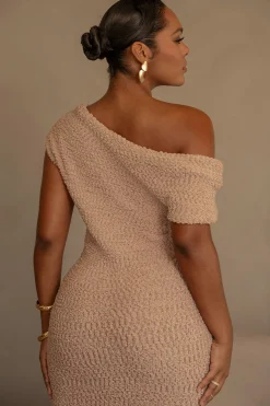 JLUXLABEL Beige Shayna Knit Maxi Dress