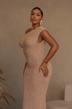 JLUXLABEL Beige Shayna Knit Maxi Dress