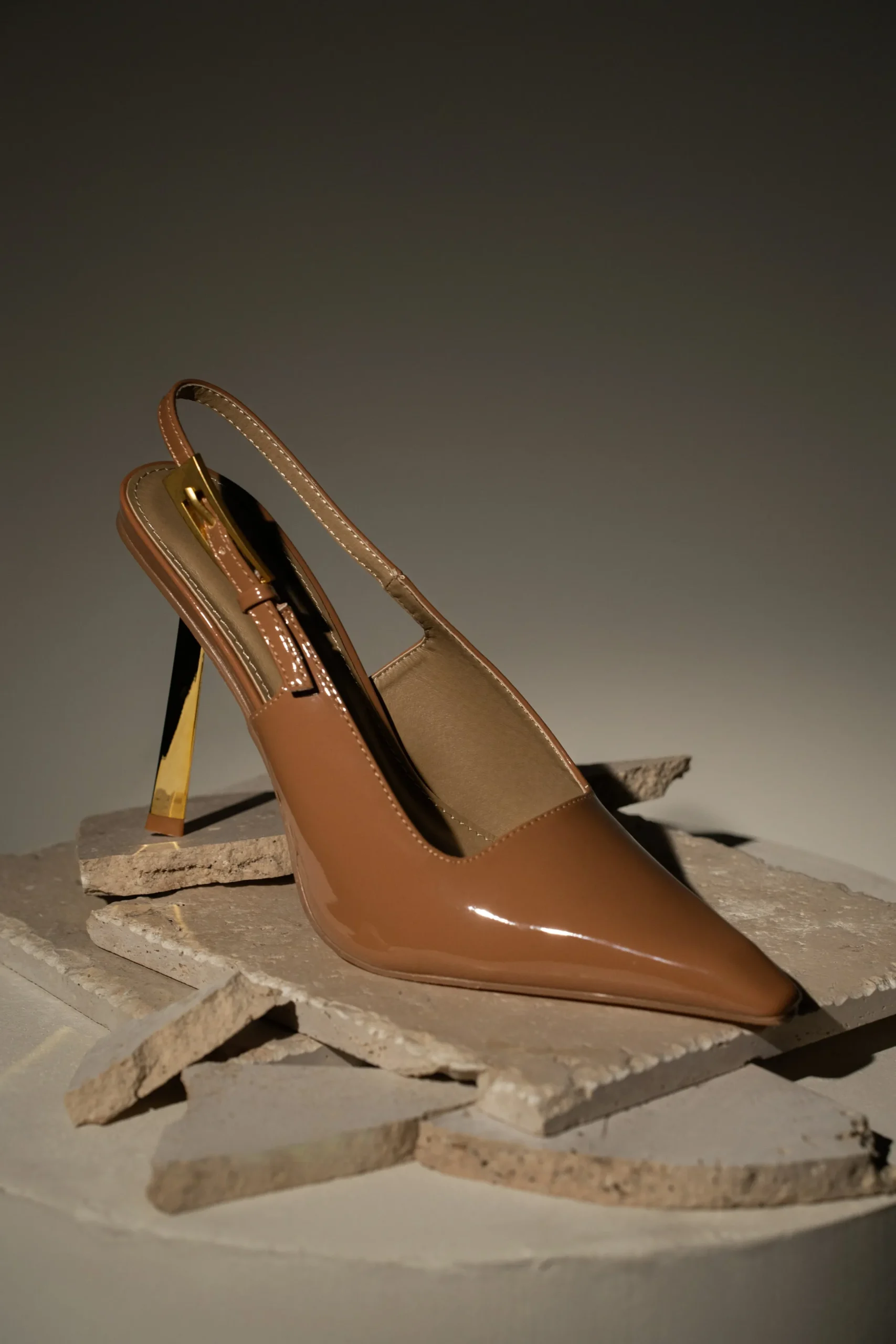 JLUXLABEL Beige Slingback Pointed Toe Pumps