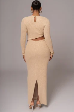 JLUXLABEL Beige Summer Romance Cutout Dress