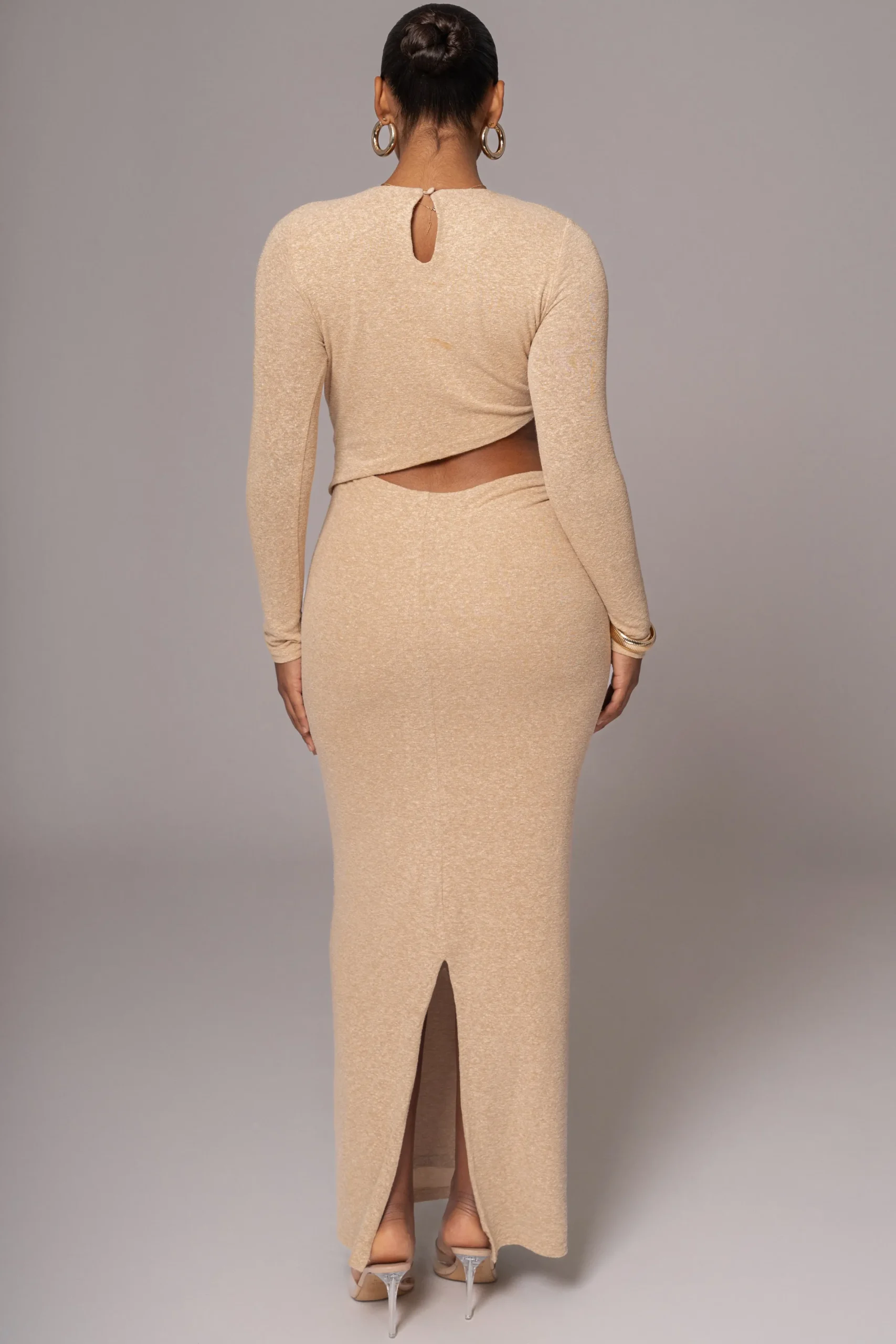 JLUXLABEL Beige Summer Romance Cutout Dress