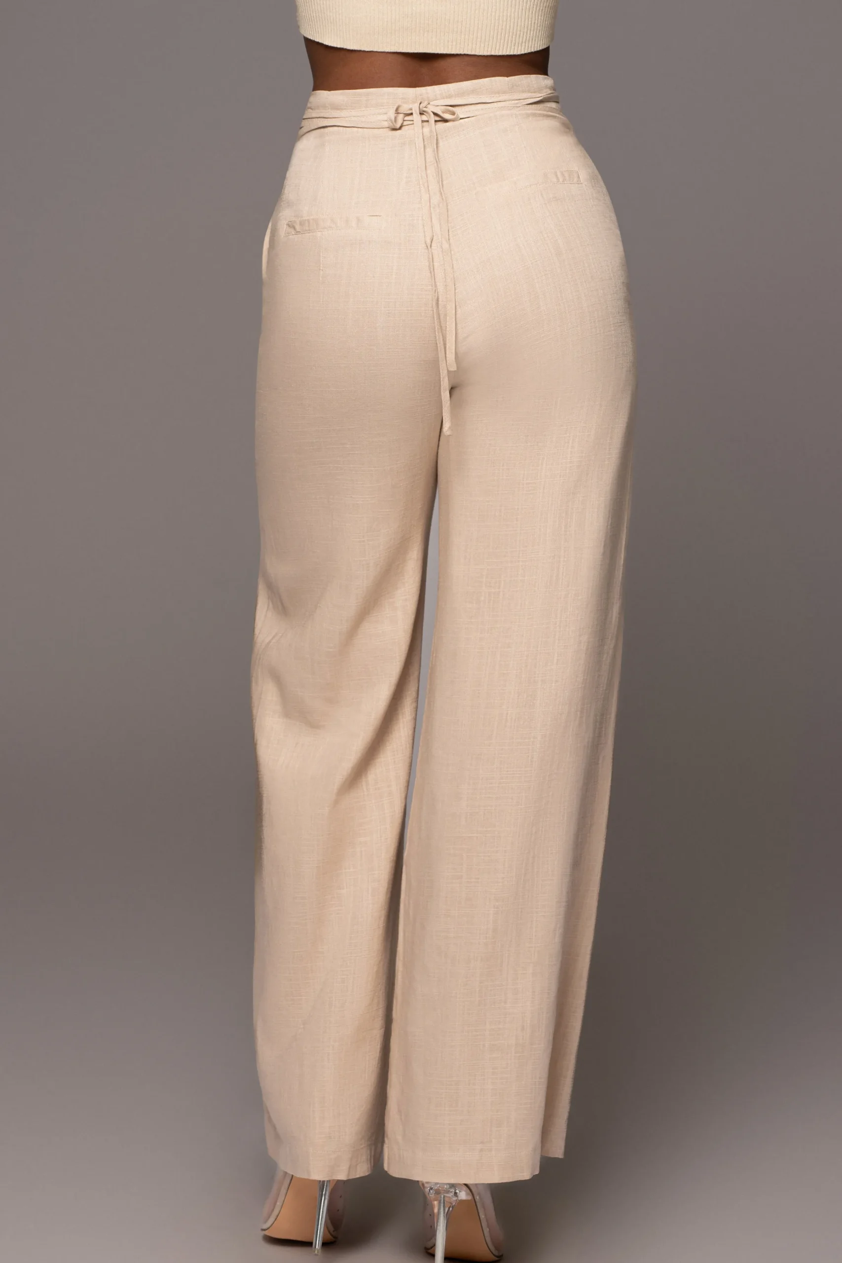 JLUXLABEL Beige Waverly Linen Trousers