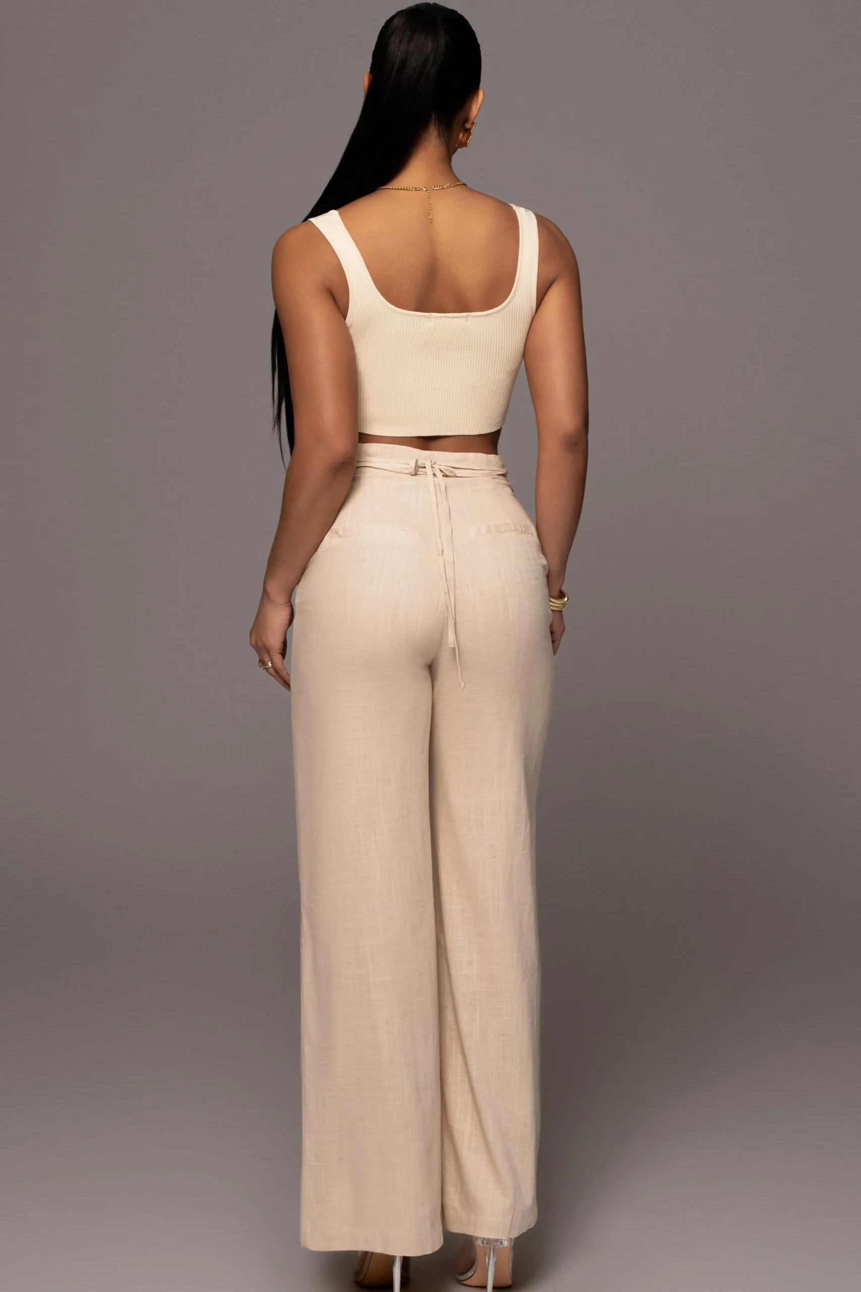JLUXLABEL Beige Waverly Linen Trousers