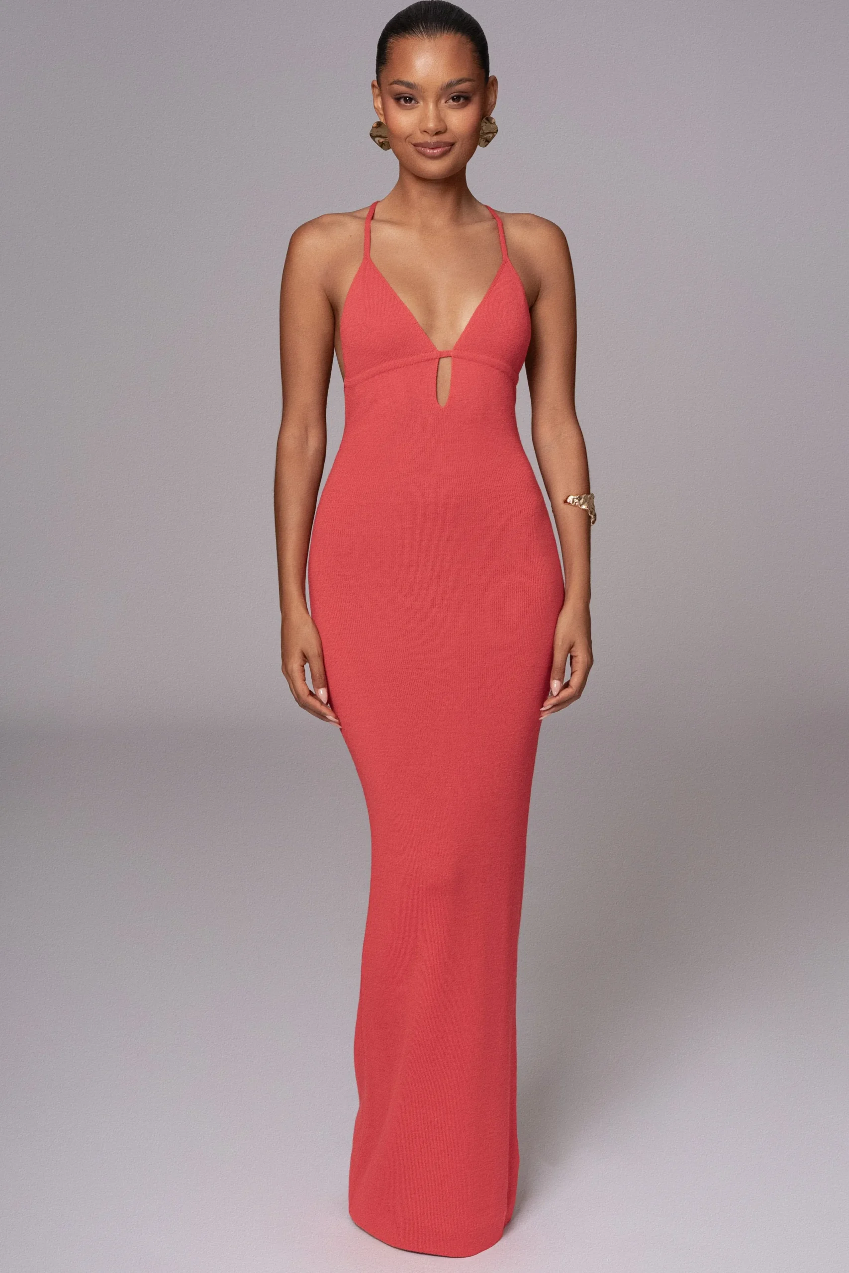 JLUXLABEL Berry Sun Rays Knit Maxi Dress